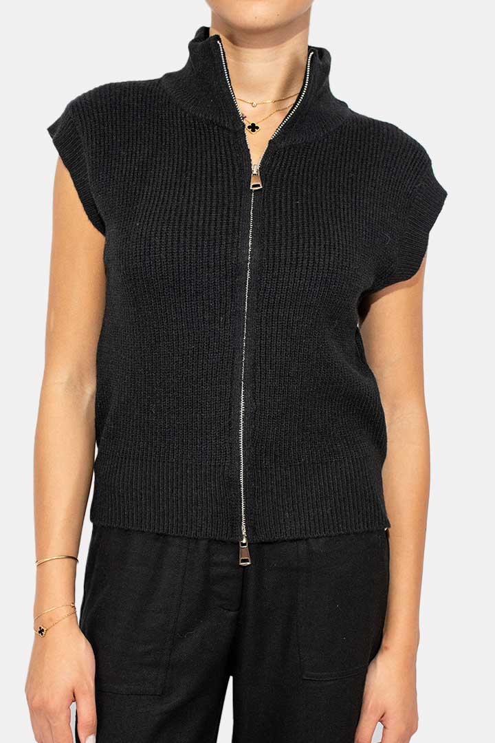 Picture of Two way Zipper Vest - Black