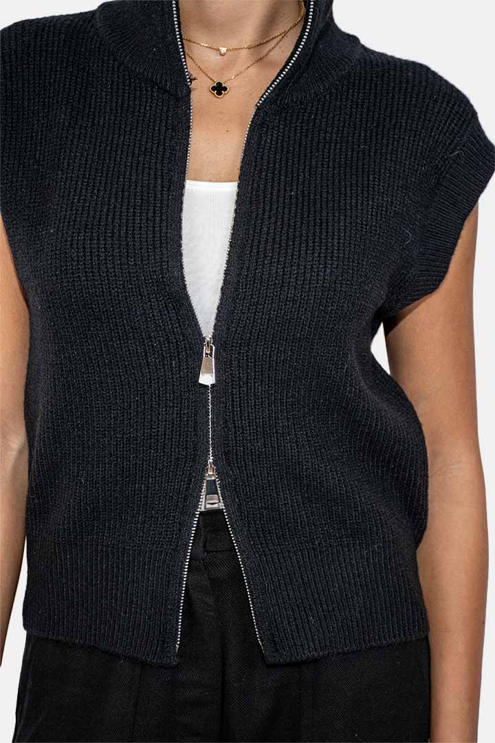 Picture of Two way Zipper Vest - Black