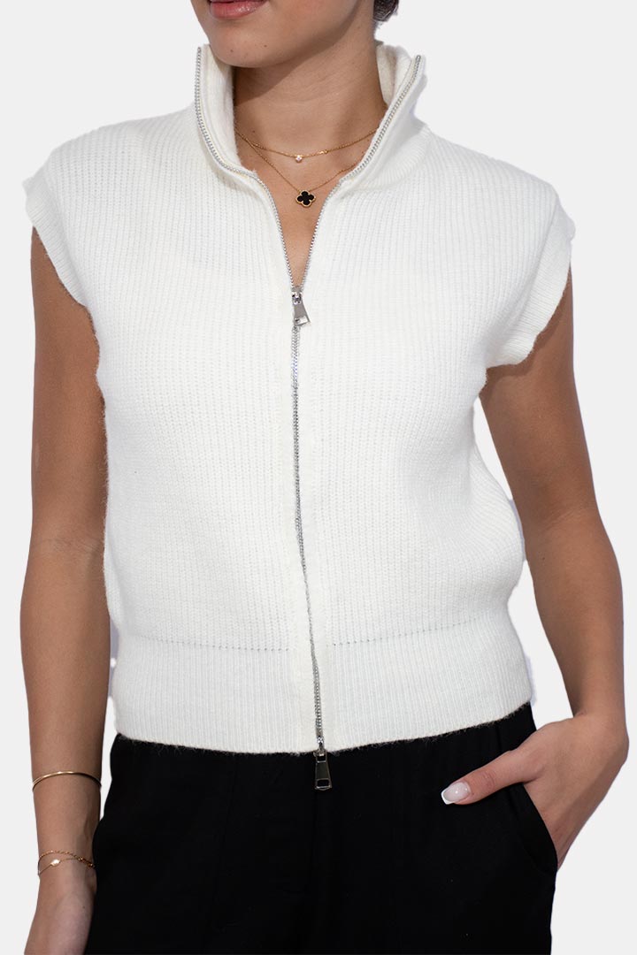 Picture of Two way Zipper Vest - Apricot