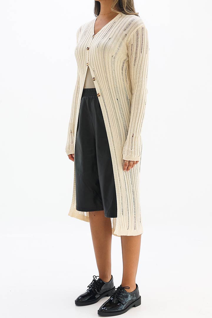 Picture of Split Long Cardigan - Off White