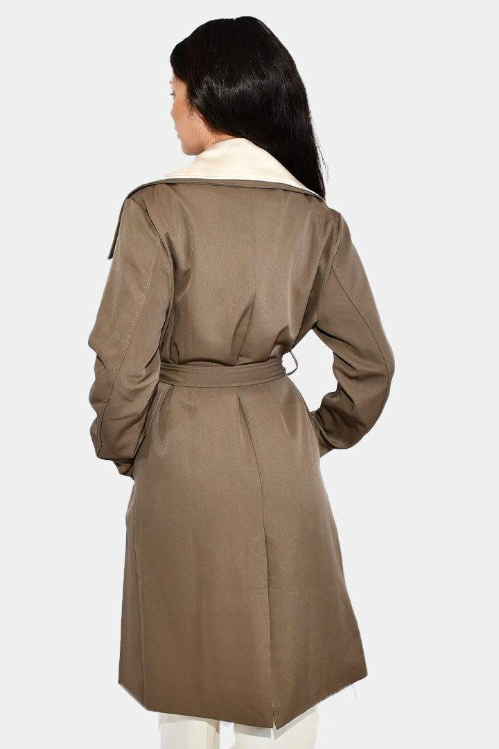 Picture of Double Collared Trench - Brown