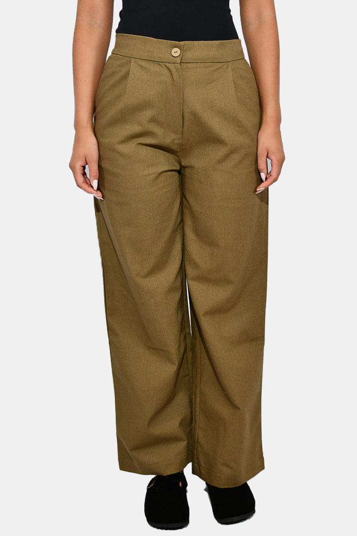 Picture of Straight Cut Trousers - Khaki