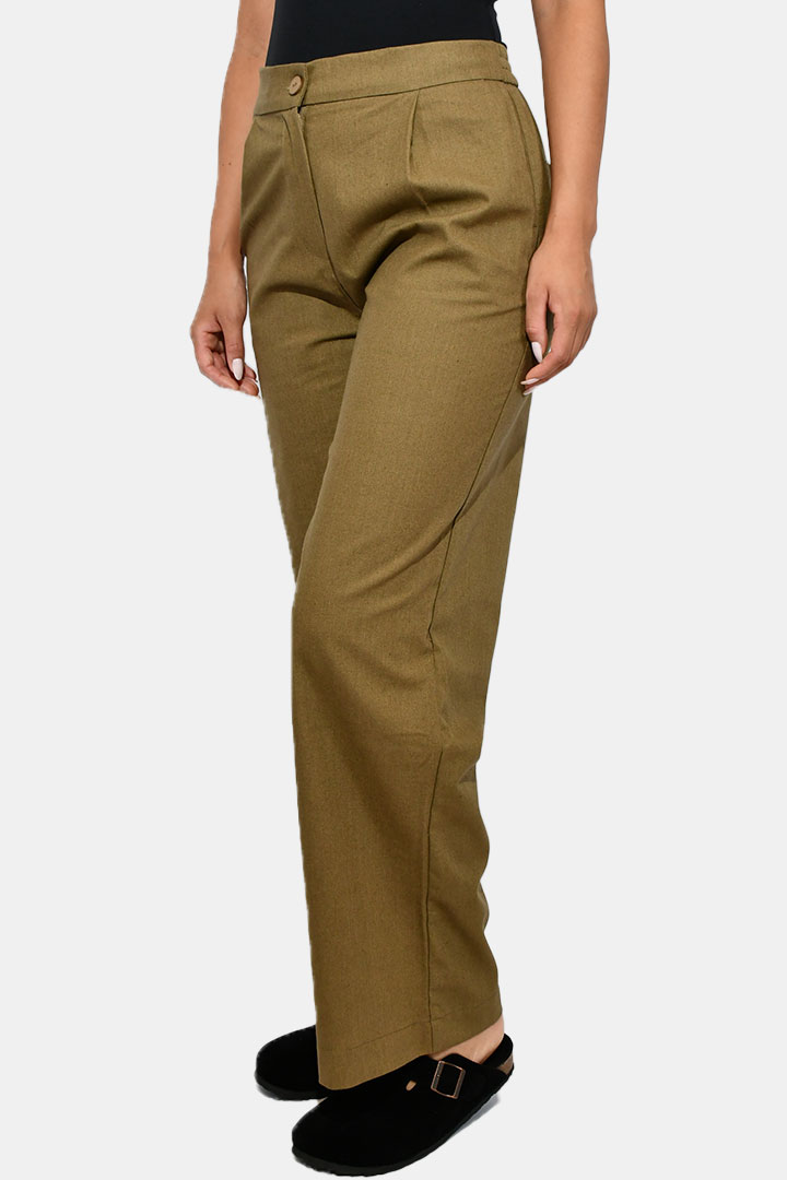 Picture of Straight Cut Trousers - Khaki