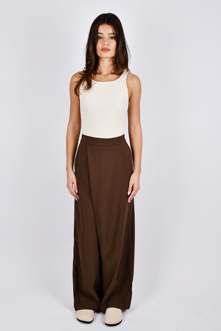 Picture of Asymmetrical Trousers -Brown