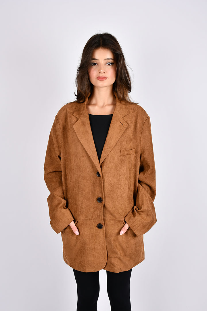 Picture of Suede Blazer - Brown