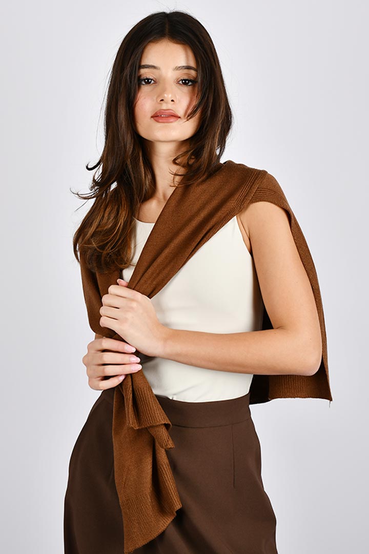 Picture of Over the Shoulder Shawl - Brown