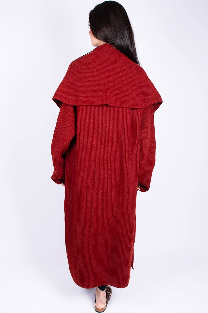 Picture of Knitted Open Cardigan - Cherry Red