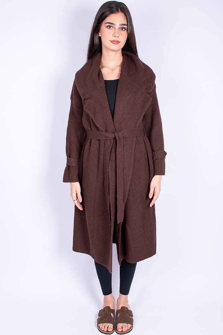 Picture of Knitted Trench - Brown