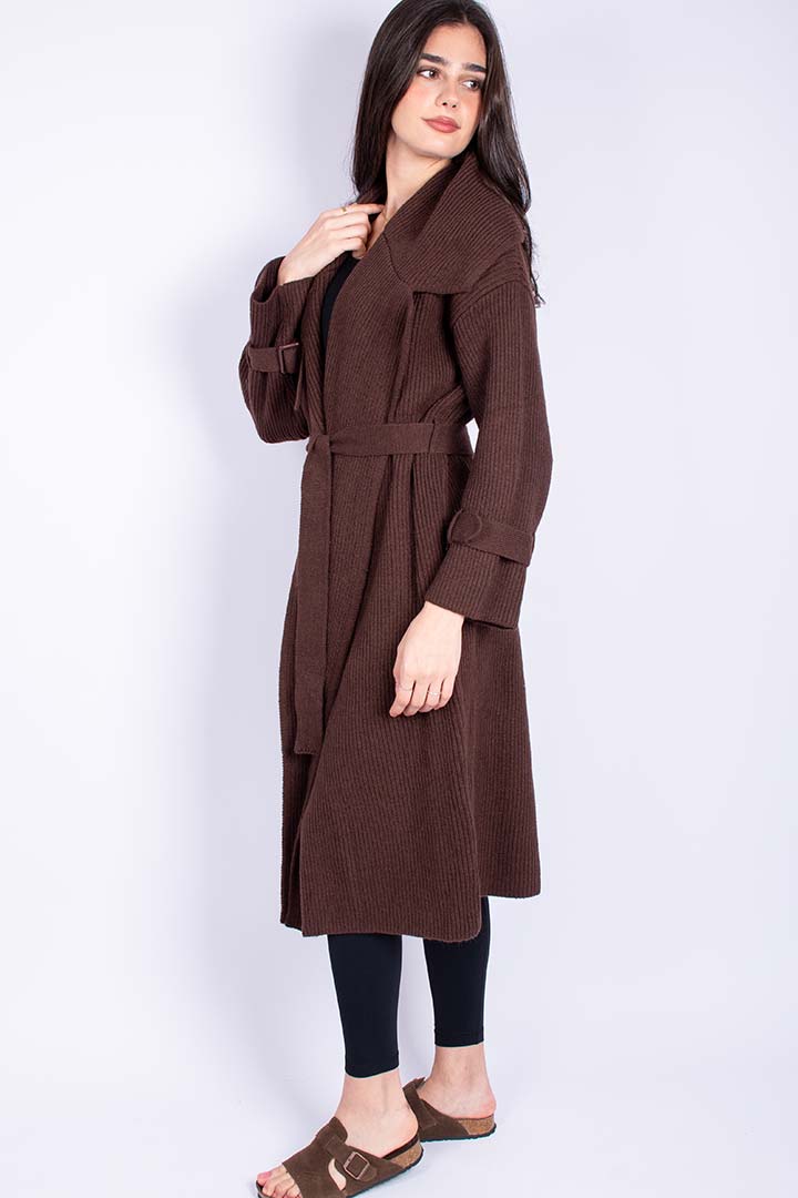 Picture of Knitted Trench - Brown