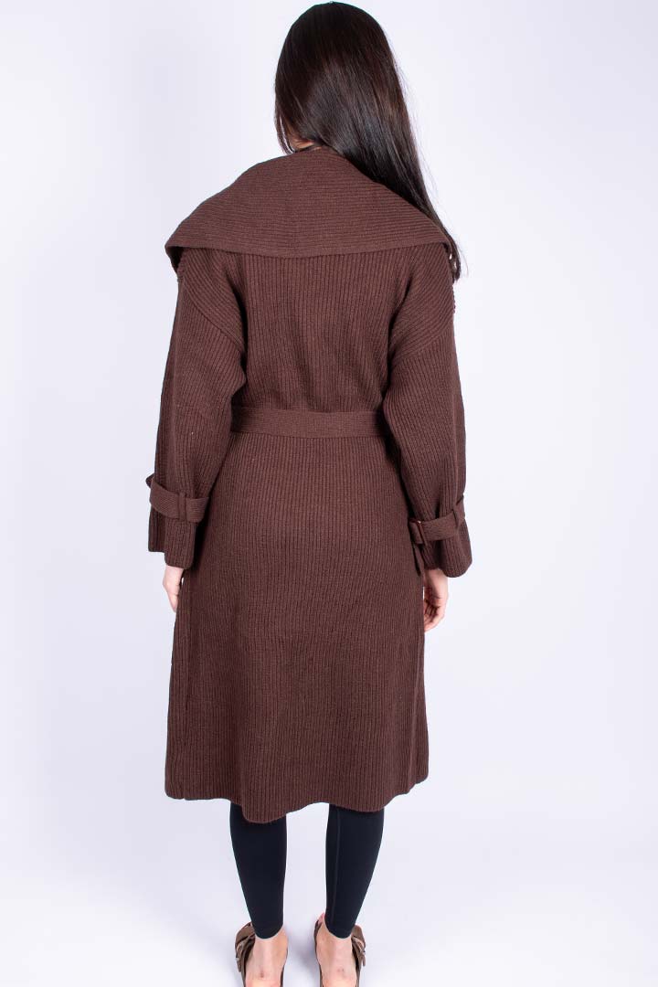 Picture of Knitted Trench - Brown