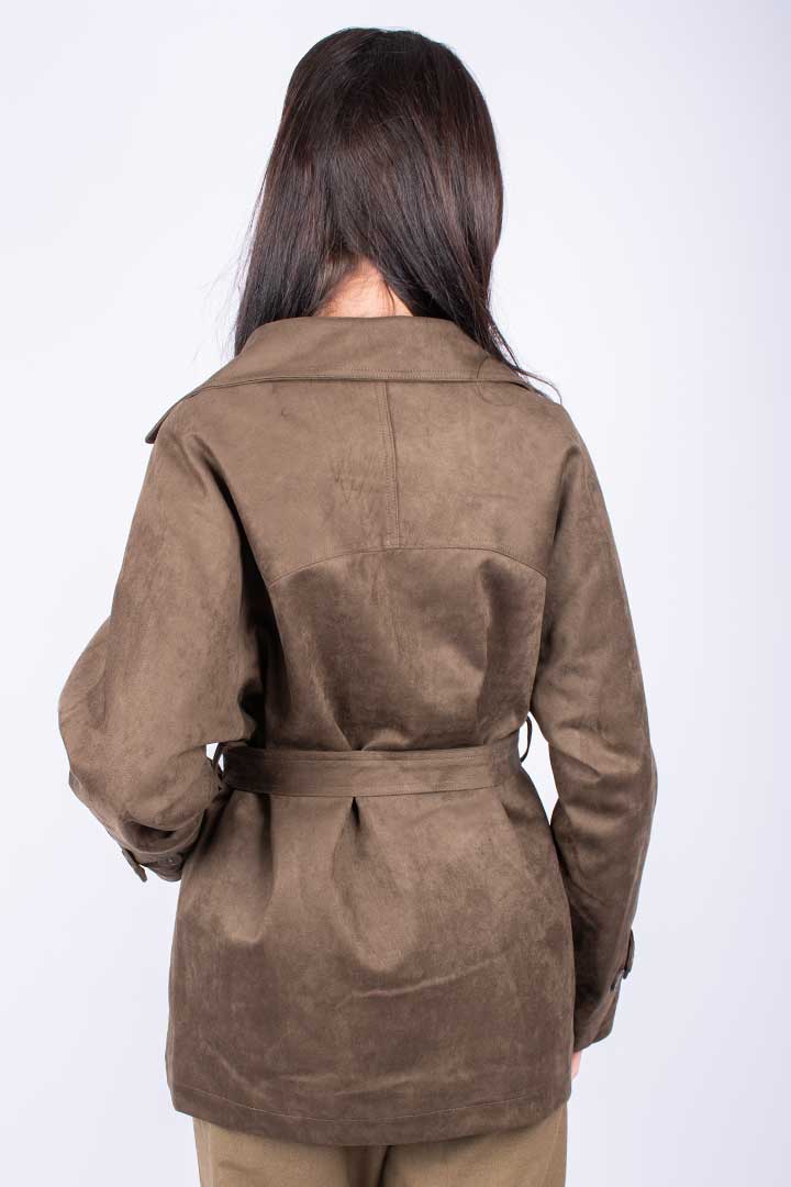 Picture of Suede Half Trench - Suede Toffee