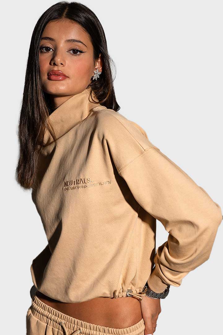 Picture of The Club’s Semi-Cropped Sweatshirt - Brown