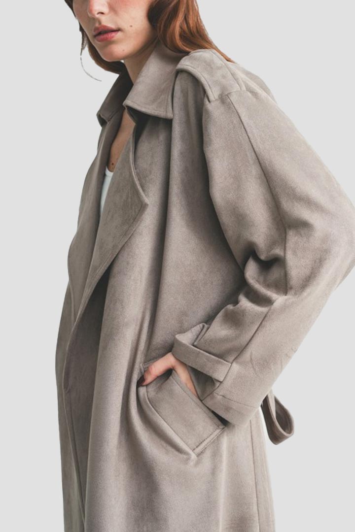 Picture of Beige Suede Trench Coat