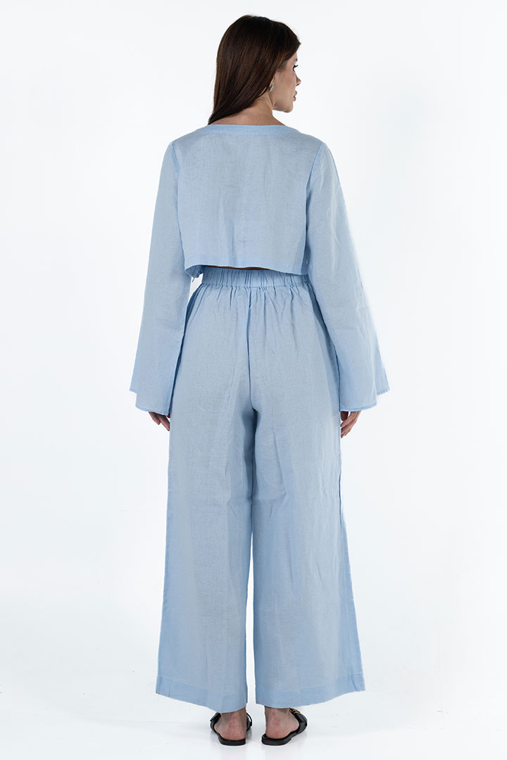 Picture of 100% Linen Relaxed Top & Pant Set - Misty Blue