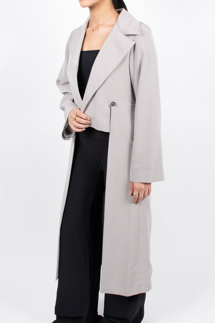 Picture of Two-Tone Longline Blazer - Grey