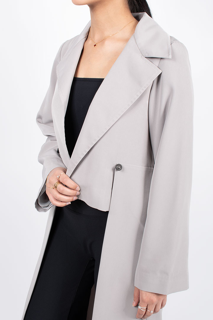 Picture of Two-Tone Longline Blazer - Grey