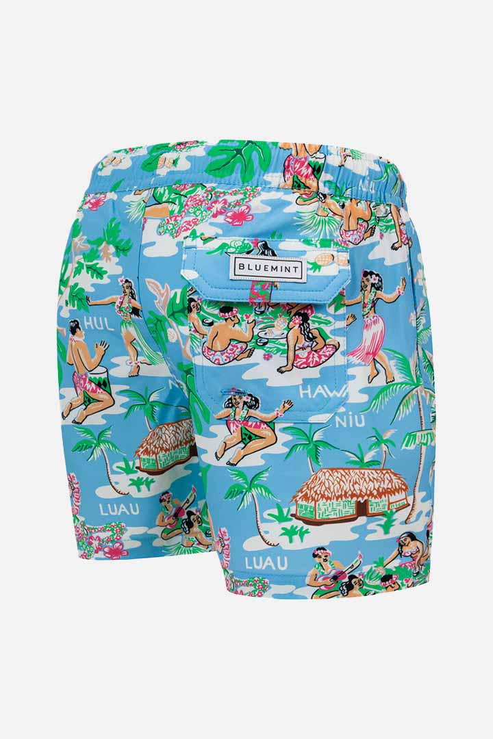 Picture of Arthus Boy Stretch Swim Shorts - Blue Aloha