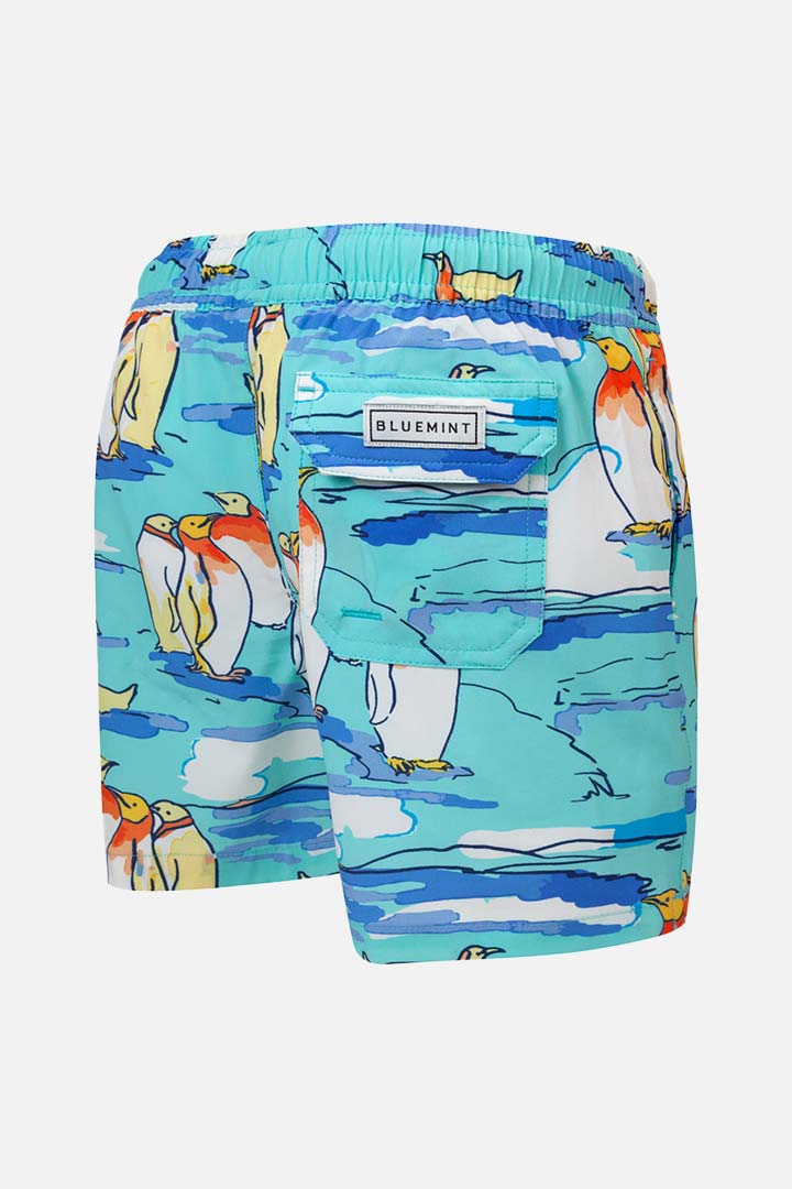 Picture of Arthus Boy Stretch Swim Shorts - Green Penguin