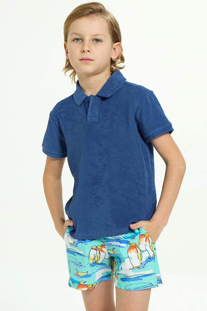 Picture of Arthus Boy Stretch Swim Shorts - Green Penguin