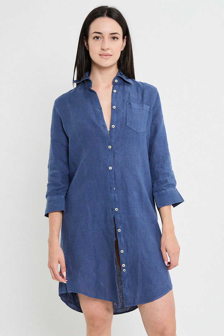 Picture of Azul Marino Linen Dress