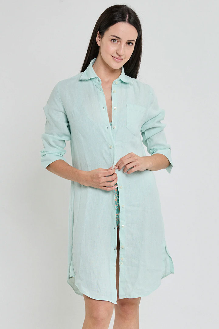 Picture of Verde Aqua Linen Dress
