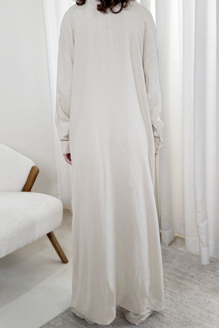 Picture of Linen Blend Long Shirt - Crème