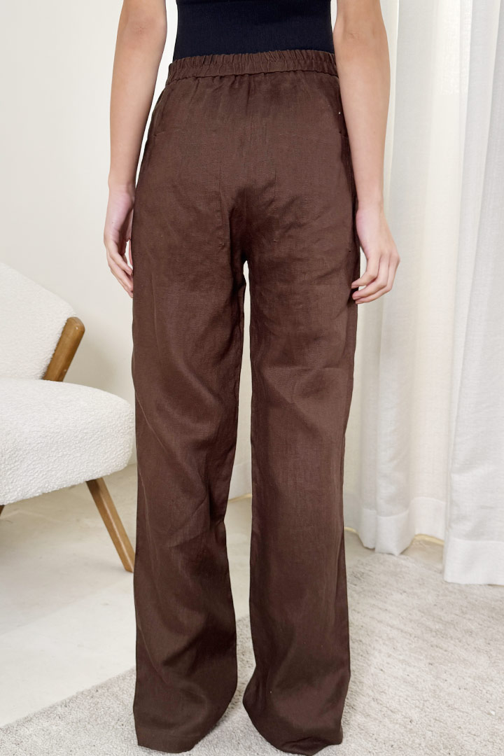 Picture of 100% Linen Pants - Brown