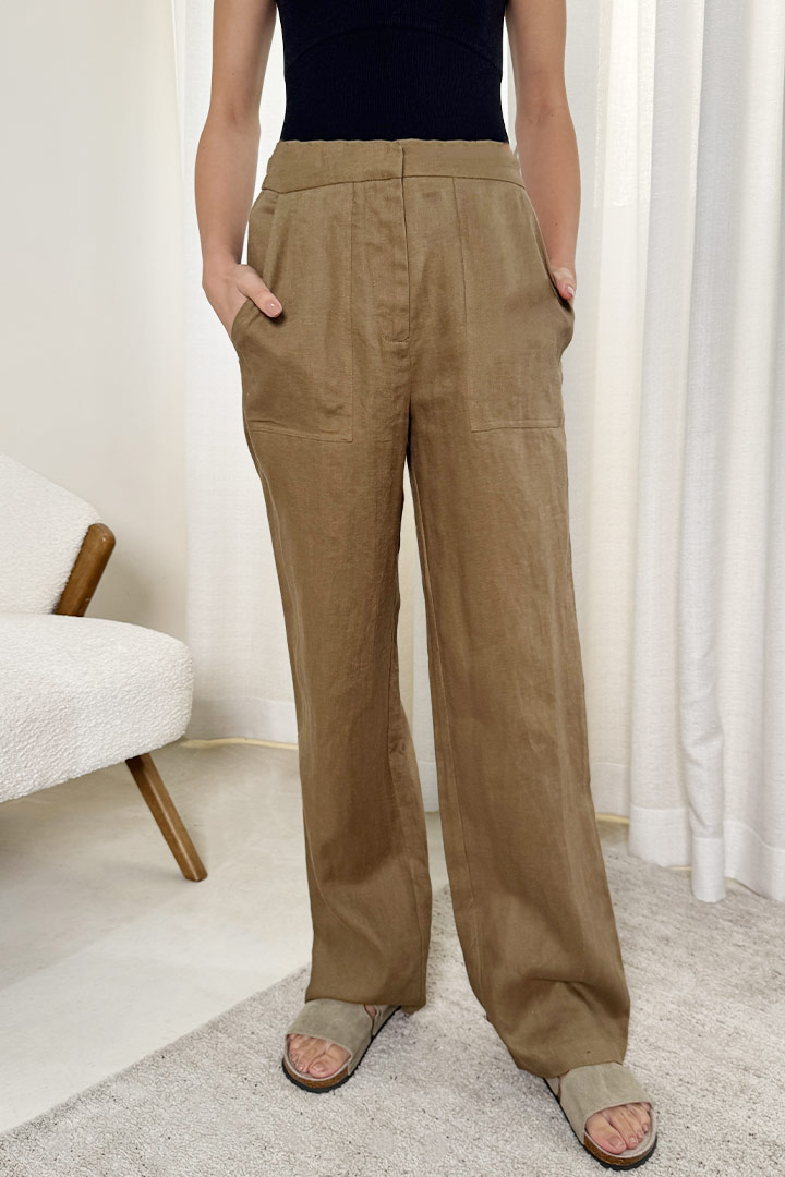 Picture of Linen Blend Pants - Taupe