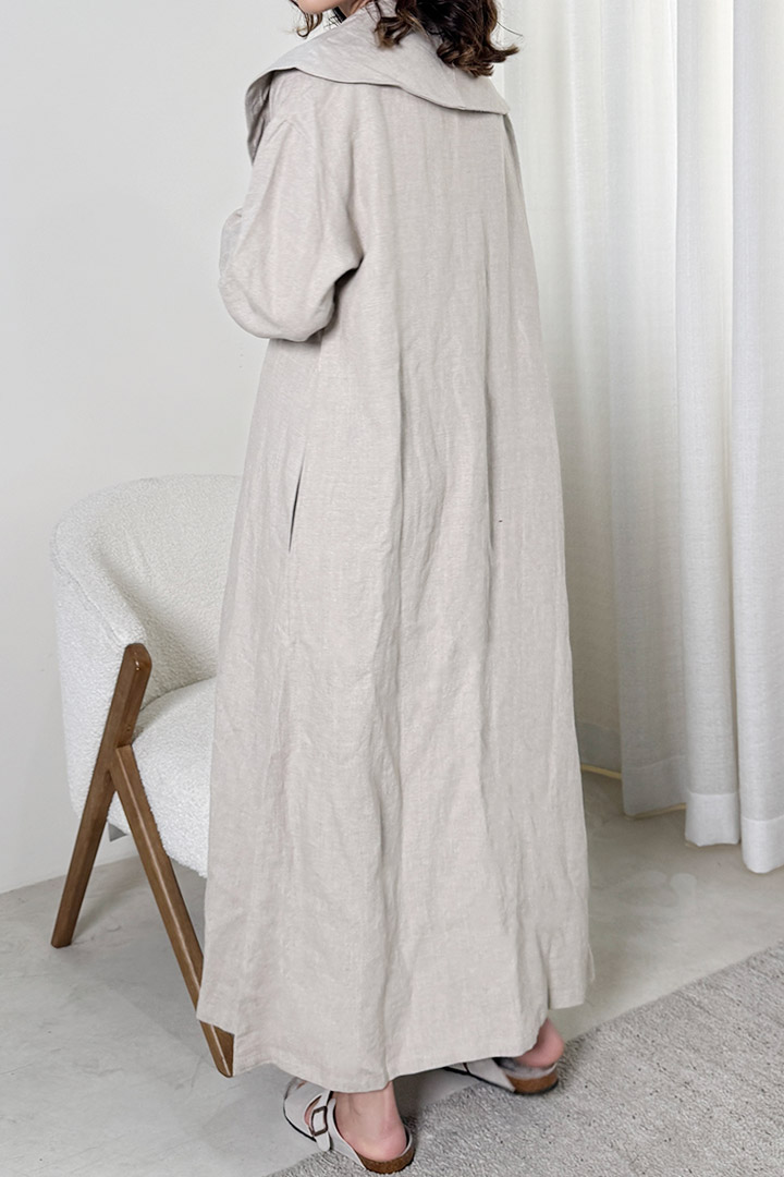 Picture of 100%  Linen Trench - Beige
