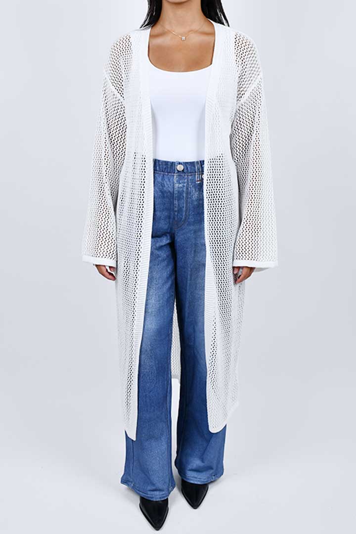 Picture of Crochet Long Cardigan - White