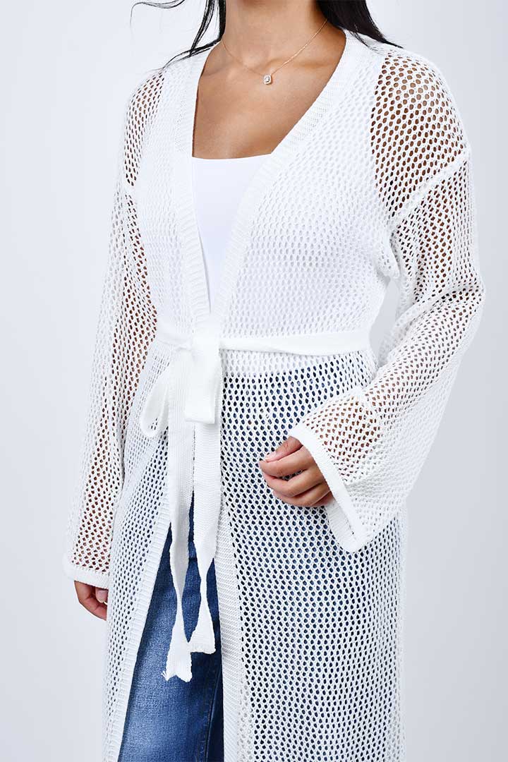 Picture of Crochet Long Cardigan - White