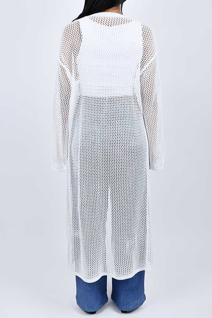 Picture of Crochet Long Cardigan - White