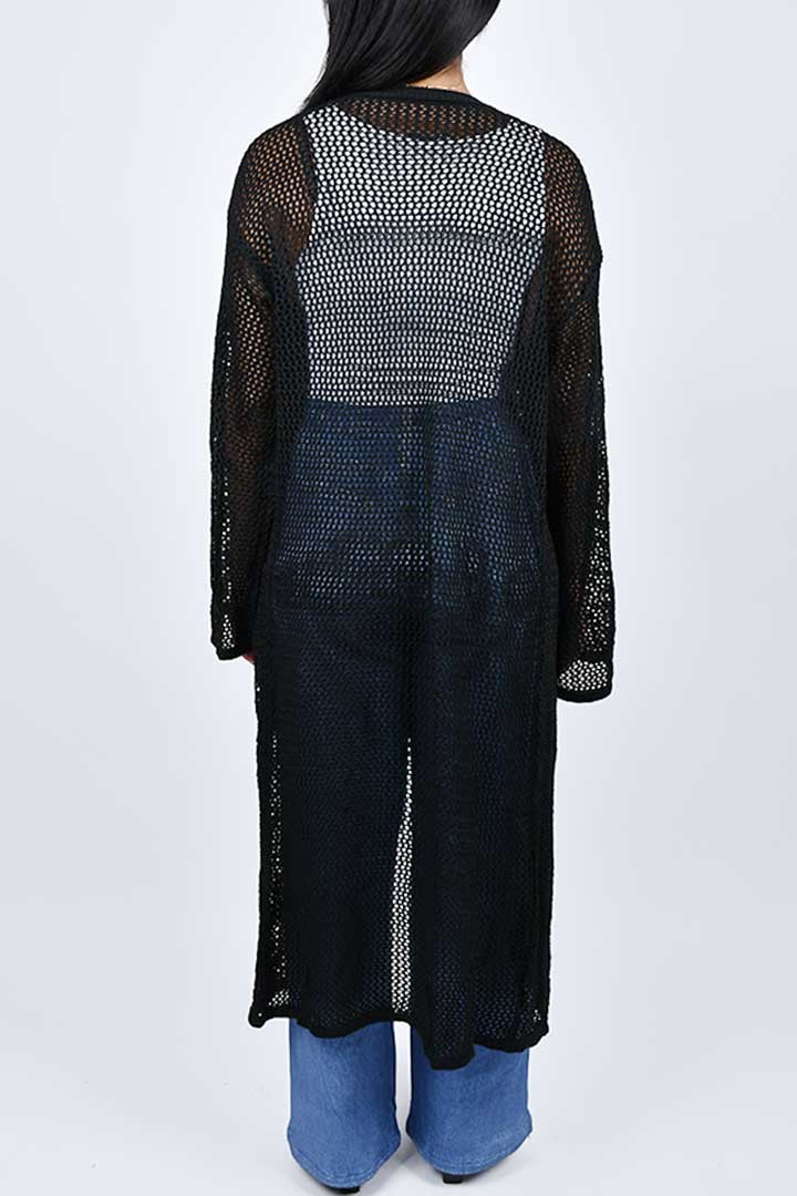 Picture of Crochet Long Cardigan - Black