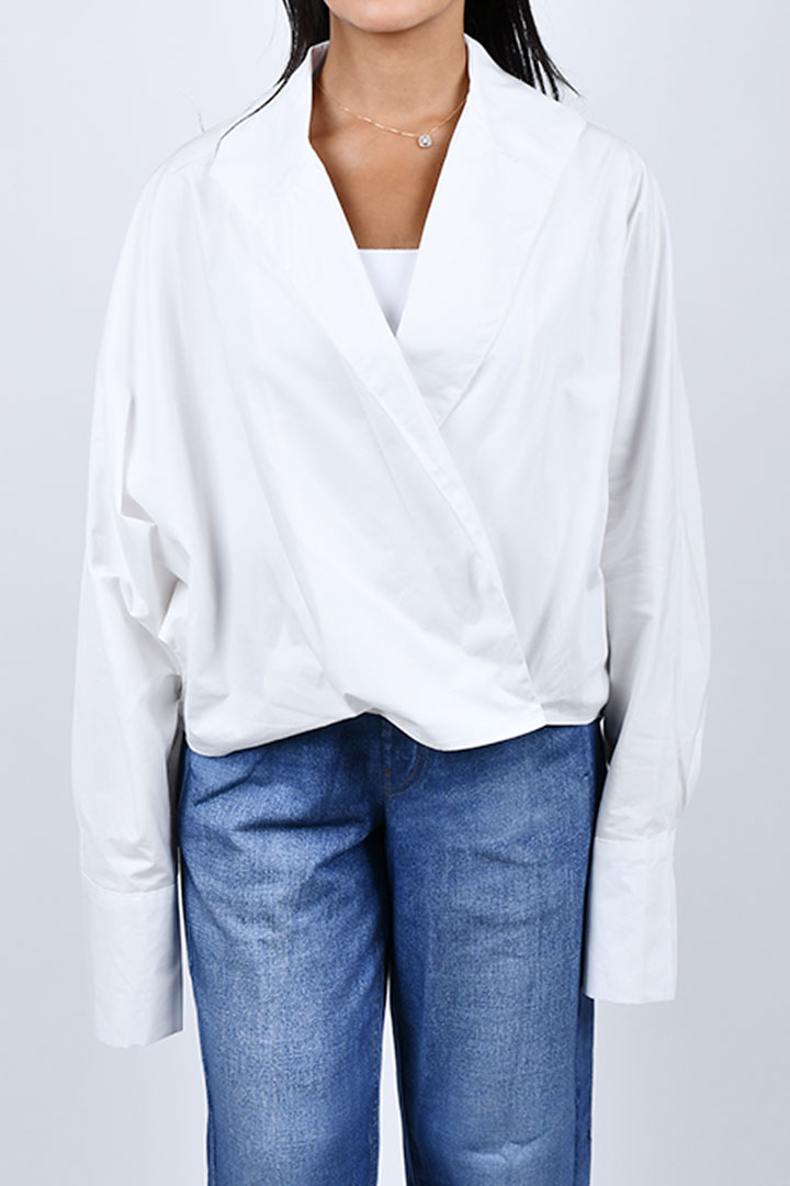 Picture of Puffed Long Sleeve Blouse - White