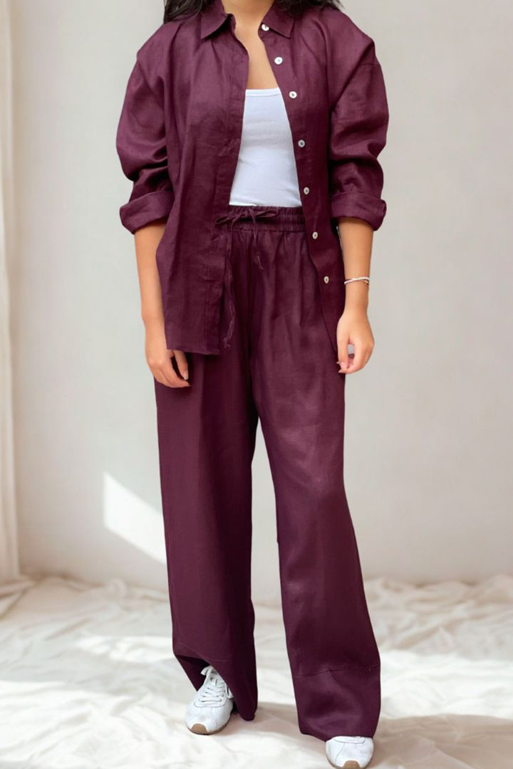 Picture of Linen Set -  Maroon