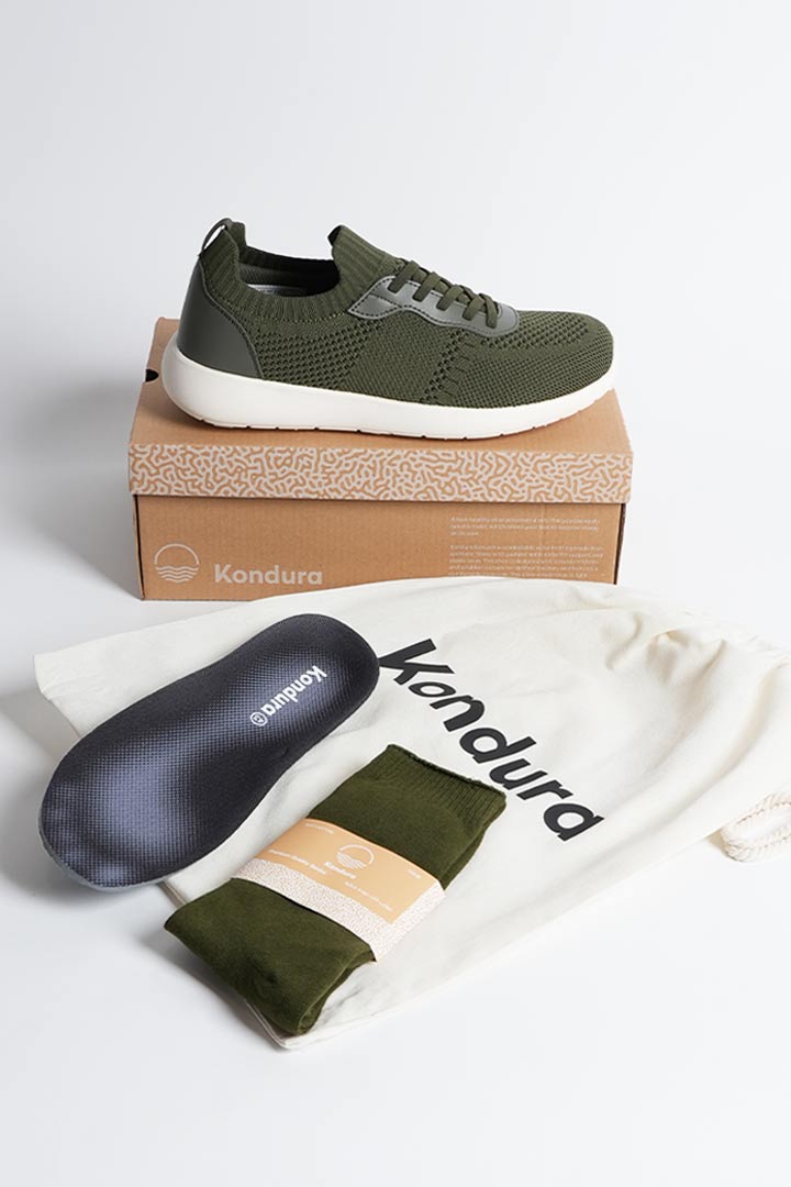 Picture of Cloud Walk - Olive Leather on Off White