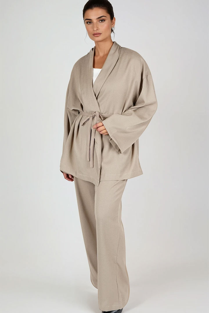 Picture of Textured 2 Piece Set - Taupe