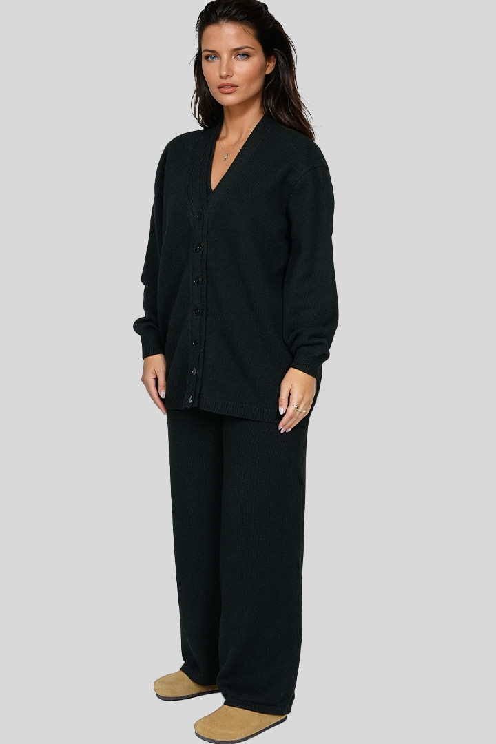 Picture of 3-Piece Knit Lounge Set - Black