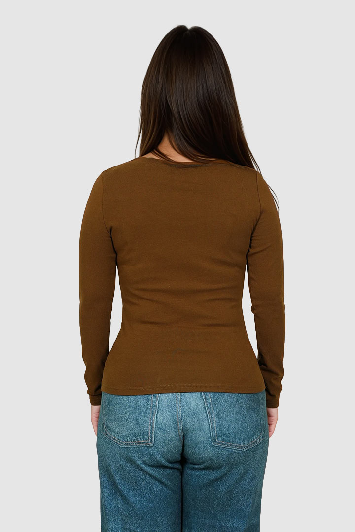 Picture of Long Sleeve Basic Theory Tee - Brown