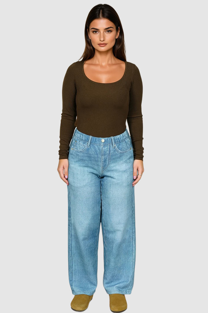 Picture of Square Theory Ribbed Tee - Brown