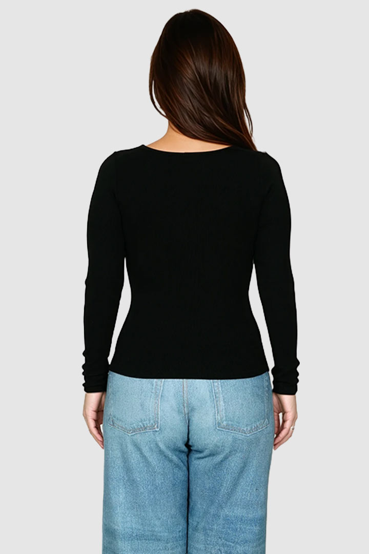 Picture of Square Theory Ribbed Tee - Black