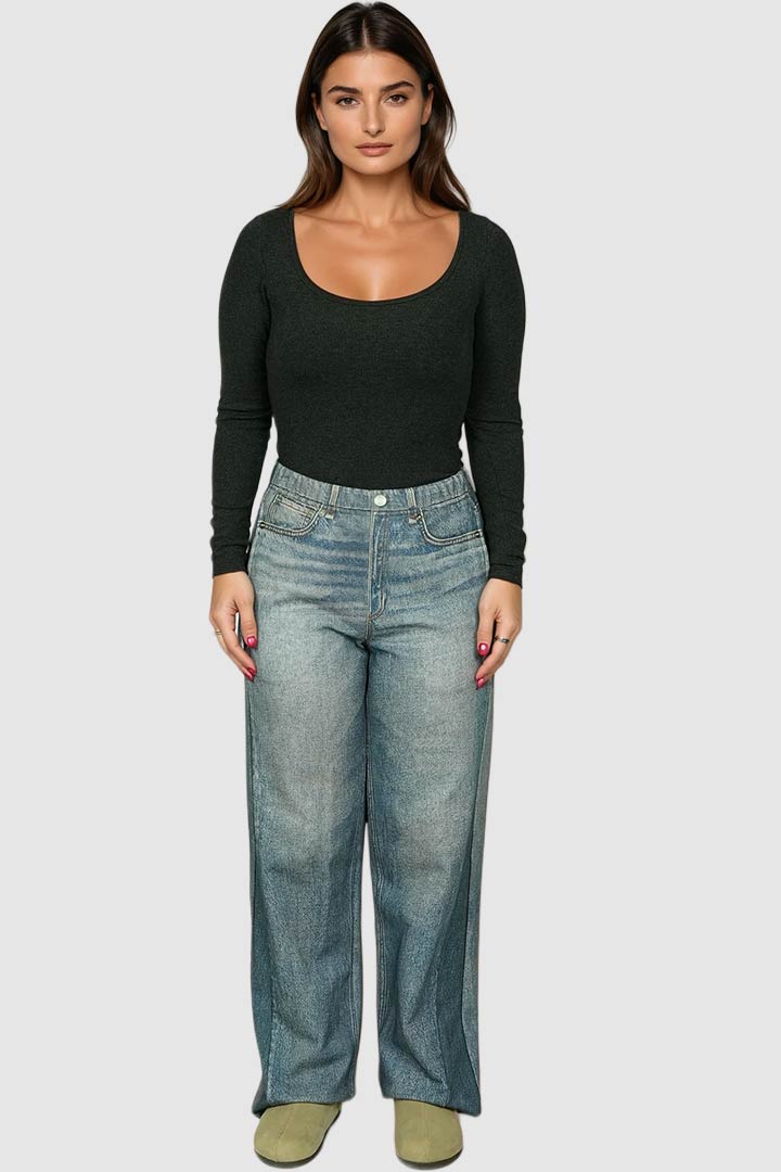 Picture of Square Theory Ribbed Tee - Grey