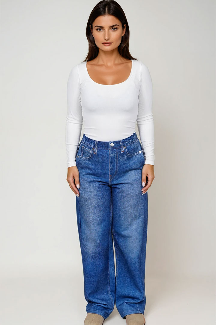 Picture of Square Theory Ribbed Tee - White 