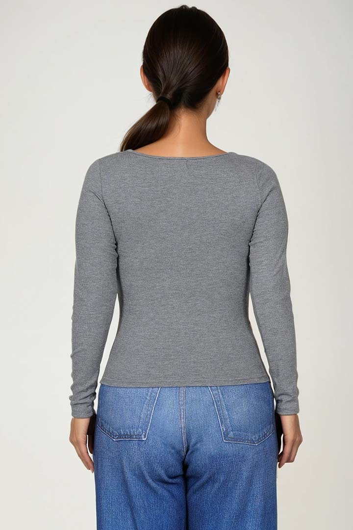 Picture of Square Theory Ribbed Tee - Light Grey