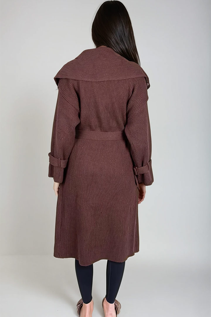 Picture of Knitted Trench - Brown
