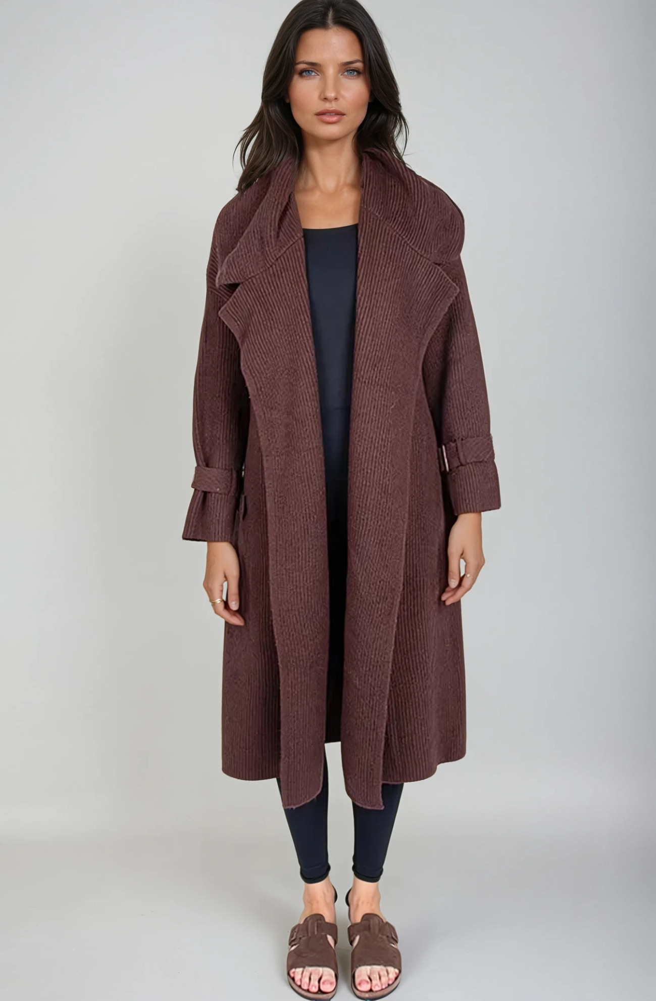 Picture of Knitted Trench - Brown