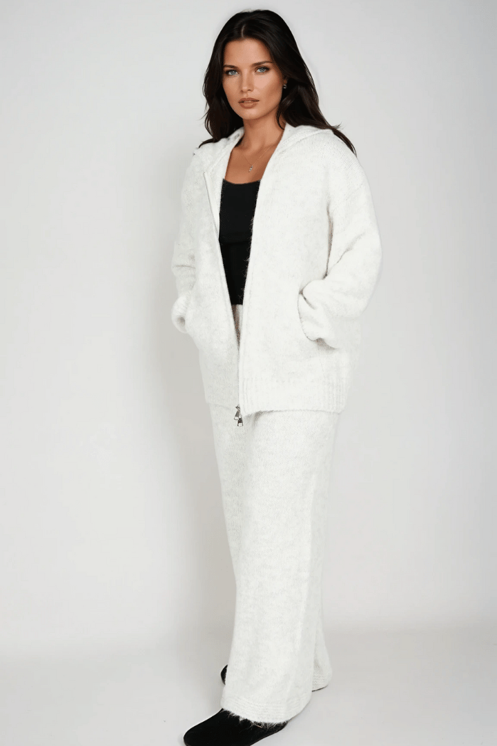 Picture of Hooded Knit Lounge Set - Beige