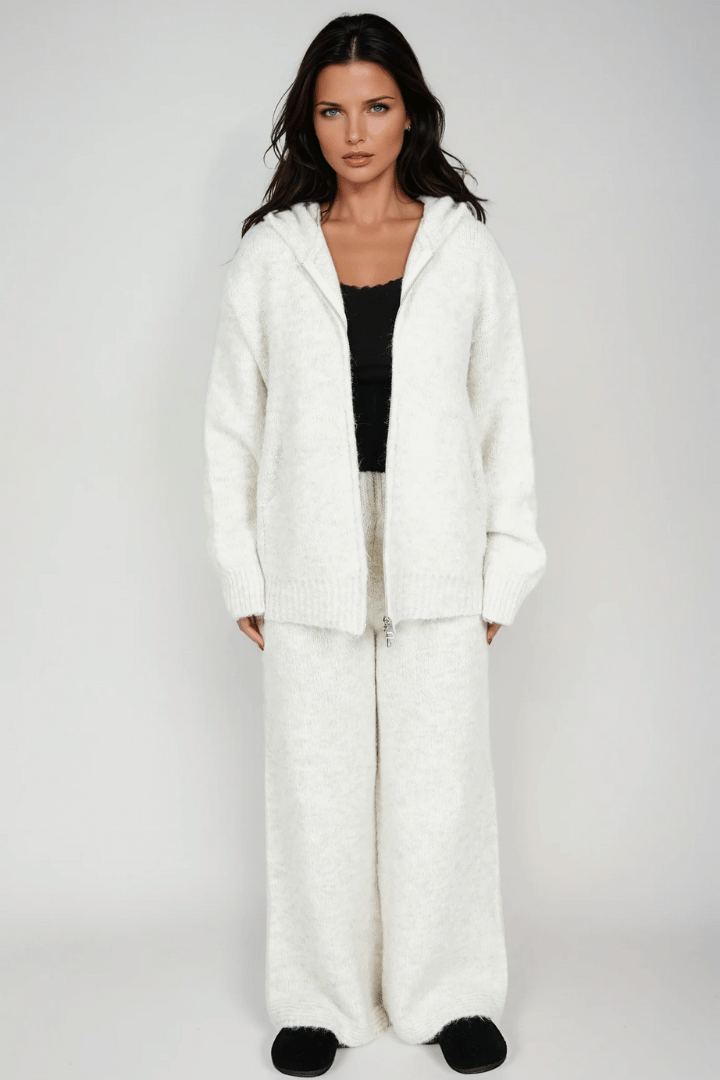Picture of Hooded Knit Lounge Set - Beige