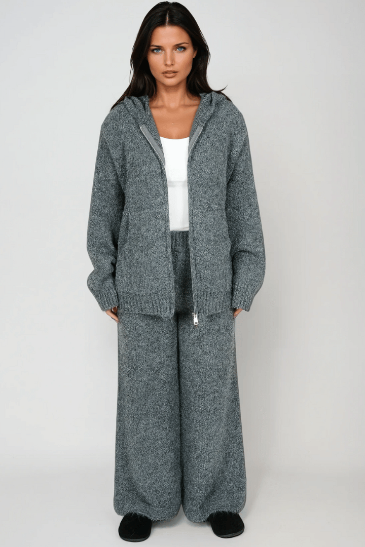 Picture of Hooded Knit Lounge Set - Grey