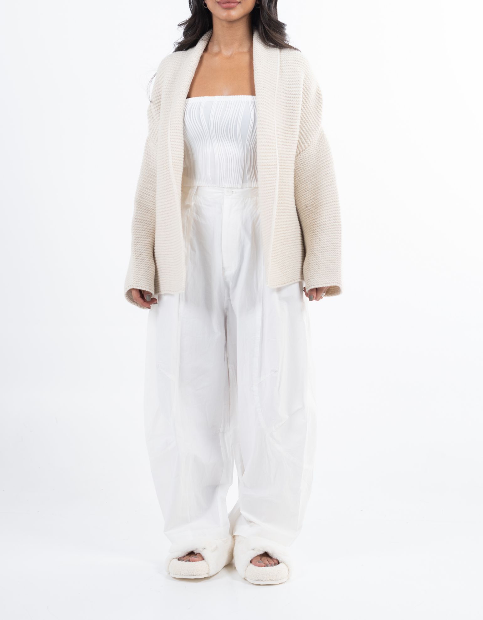 Picture of Short Belted Cardigan - Apricot